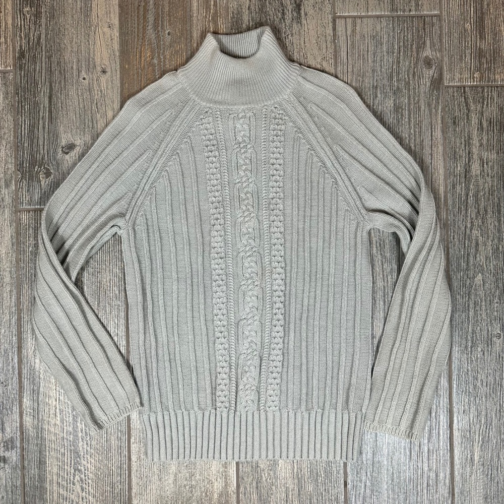 Karen Scott Womens Cable Knit Turtleneck Sweater Small Pullover Knitwear‎